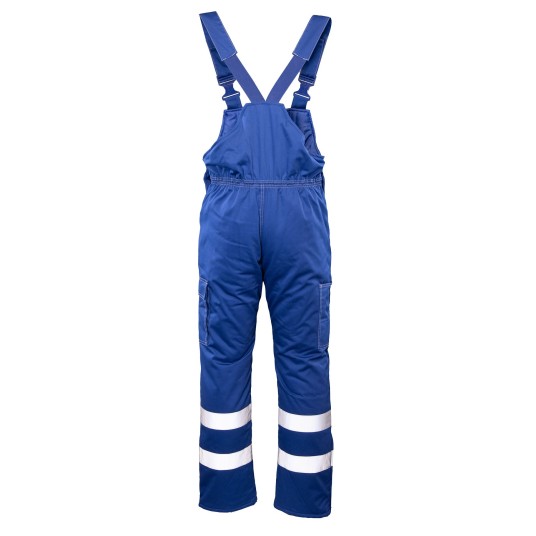 SPODNIE OGRODNICZKI OCIEPLANE BRIXTON SNOW PASY ODBLASKOWE - NIEBIESKI