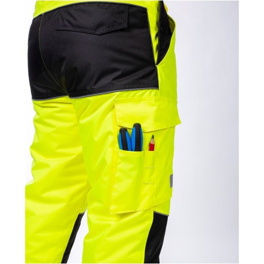 SPODNIE OGRODNICZKI OSTRZEGAWCZE HOWARD ZIMOWE - ŻÓŁTE