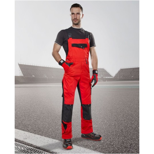 SPODNIE OGRODNICZKI PRE100 - CZERWONO-CZARNY