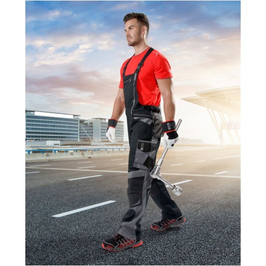 SPODNIE OGRODNICZKI R8ED+ - CZARNO-SZARY - 170-175CM