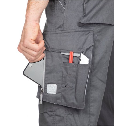 SPODNIE OGRODNICZKI SUMMER - CIEMNOSZARY - 170-175CM