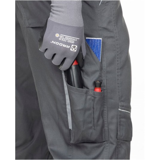 SPODNIE OGRODNICZKI SUMMER - CIEMNOSZARY - 170-175CM