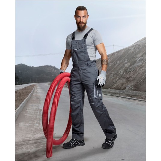 SPODNIE OGRODNICZKI SUMMER - CIEMNOSZARY - 183-190CM