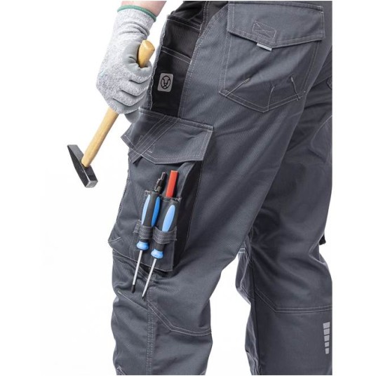 SPODNIE OGRODNICZKI VISION - CIEMNOSZARY - 183-190CM