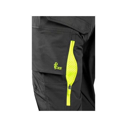 SPODNIE OSTRZEGAWCZE CXS NAOS HV MĘSKIE - CZARNY-ŻÓŁTY