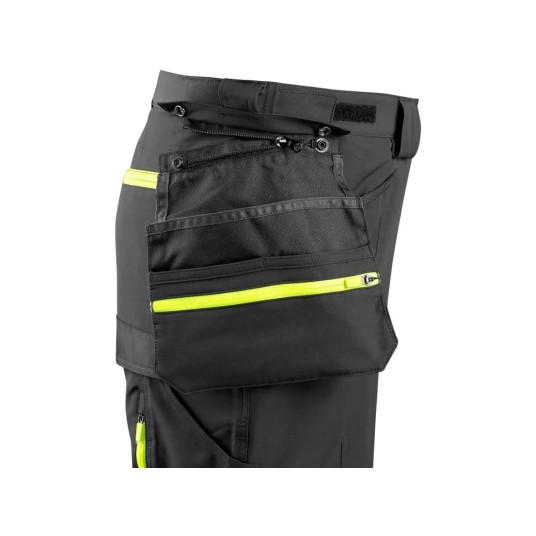 SPODNIE OSTRZEGAWCZE CXS NAOS HV MĘSKIE - CZARNY-ŻÓŁTY