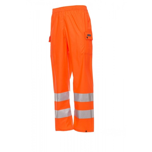 SPODNIE PRZECIWDESZCZOWE ODBLASKOWA MĘSKIE RIVER-PANTS - POMARAŃCZOWY FLUO