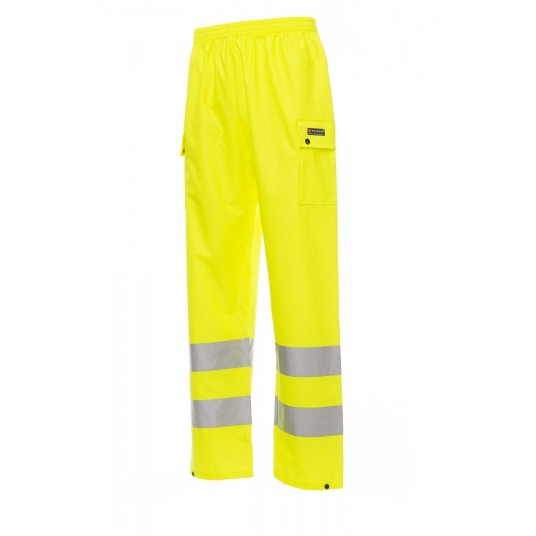 SPODNIE PRZECIWDESZCZOWE ODBLASKOWA MĘSKIE RIVER-PANTS - ŻÓŁTY FLUO