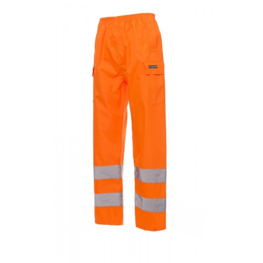SPODNIE PRZECIWDESZCZOWE ODBLASKOWE MĘSKIE HURRICANE-PANTS - POMARAŃCZOWY FLUO