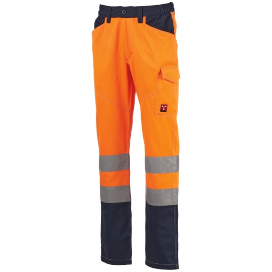 SPODNIE ROBOCZE CHARTER SUMMER - POMARAŃCZOWY FLUO-GRANATOWY