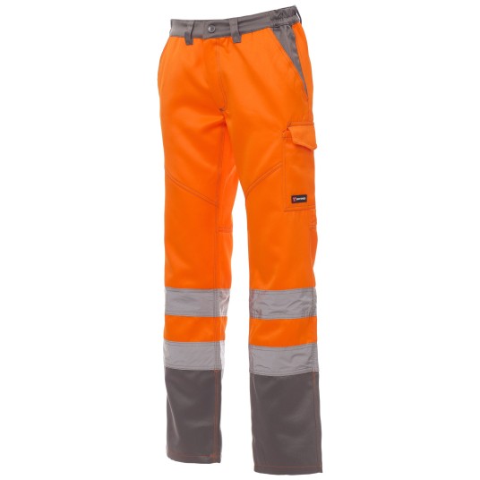 SPODNIE ROBOCZE CHARTER-WINTER - POMARAŃCZOWY FLUO-SZARY STALOWY