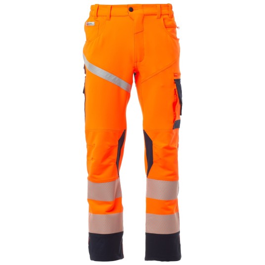 SPODNIE ROBOCZE NEXT 4W HI-VI - POMARAŃCZOWY FLUO-GRANATOWY