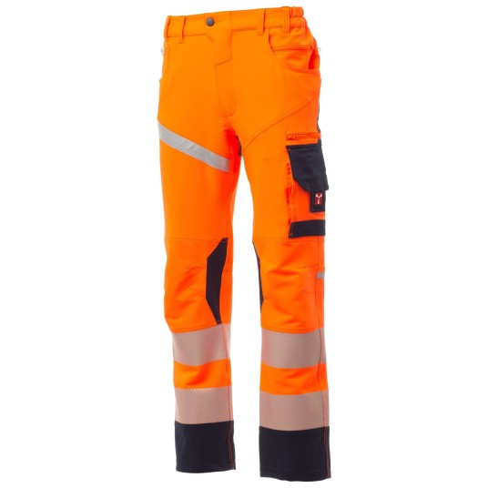 SPODNIE ROBOCZE NEXT 4W HI-VI - POMARAŃCZOWY FLUO-GRANATOWY