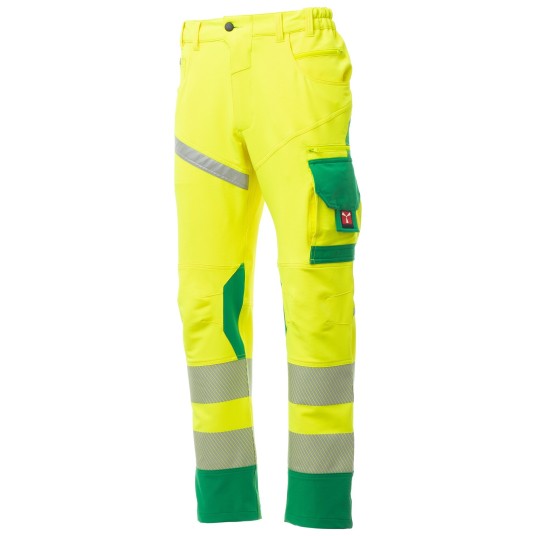 SPODNIE ROBOCZE NEXT 4W HI-VI - ŻÓŁTY FLUO-ŻELOWY ZIELONY