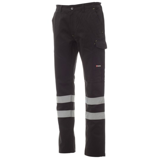 SPODNIE ROBOCZE WORKER WINTER REFLEX - CAŁKIEM CZARNY