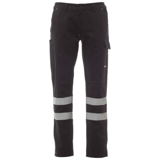 SPODNIE ROBOCZE WORKER WINTER REFLEX - CAŁKIEM CZARNY