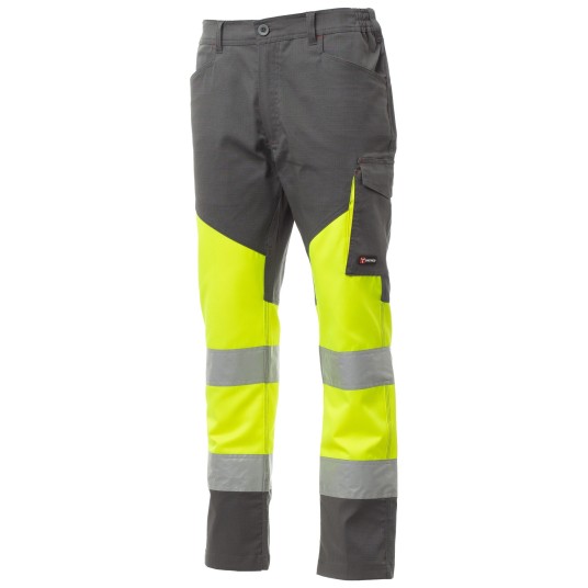 SPODNIE ROBOCZE WORKING SUMMER - ŻÓŁTY FLUO - ZADYMIONY