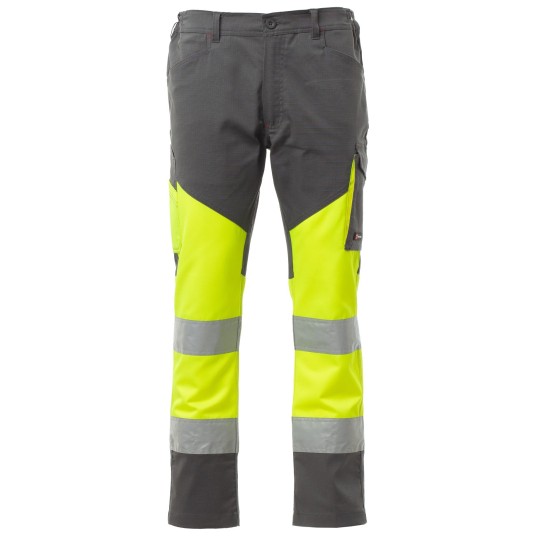 SPODNIE ROBOCZE WORKING SUMMER - ŻÓŁTY FLUO - ZADYMIONY