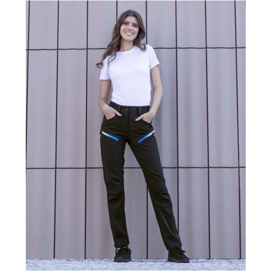 SPODNIE SOFTSHELL DAMSKIE ARDON CREATRON - CZARNE-NIEBIESKI