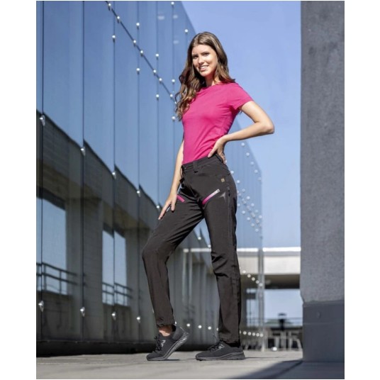 SPODNIE SOFTSHELL DAMSKIE ARDON CREATRON - CZARNY-RÓŻOWY