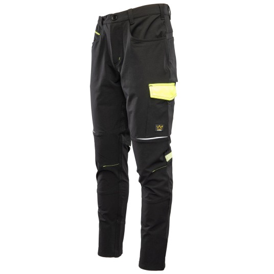 SPODNIE SOFTSHELL DO PASA SEVEN KINGS RIVAL - CZARNY-ŻÓŁTY