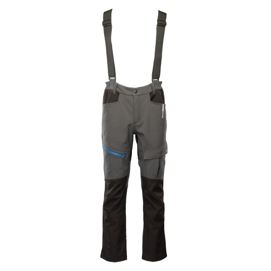 SPODNIE SOFTSHELL SEVEN KINGS TOPAZ OCIEPLANE - STALOWY/CZARNY