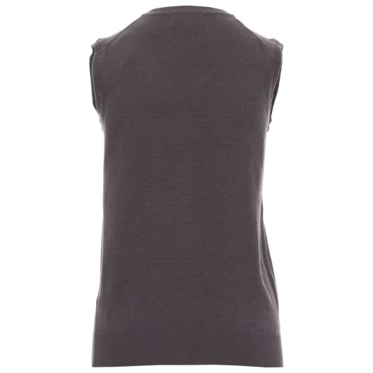 SWETER BEZ RĘKAWÓW W SEREK DESK LADY MELANGE - SZARY POPIELATY MELANŻ