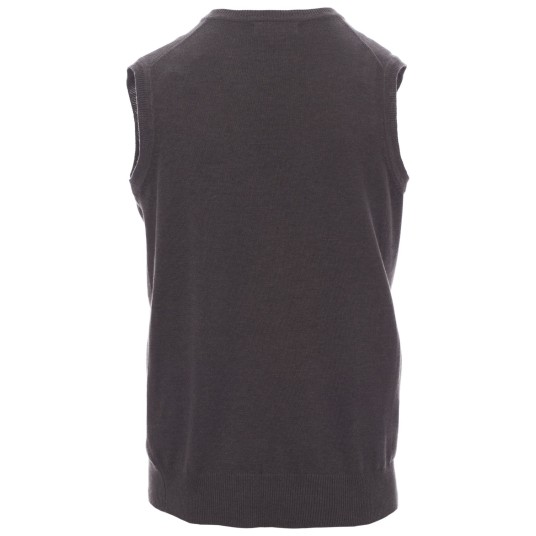 SWETER BEZ RĘKAWÓW W SEREK DESK MELANGE - SZARY POPIELATY MELANŻ