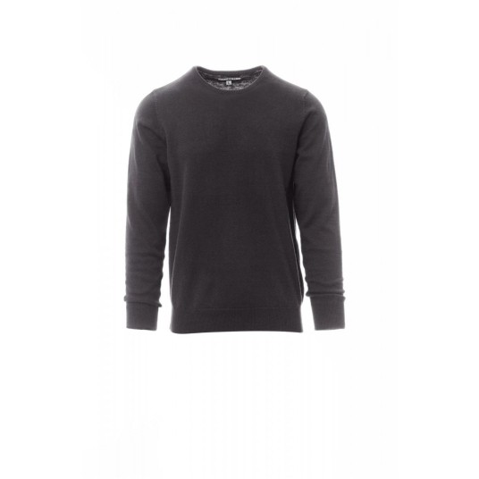SWETER DEKOLT OKRĄGŁY UNISEX FLY MELANGE - SZARY POPIELATY MELANŻ