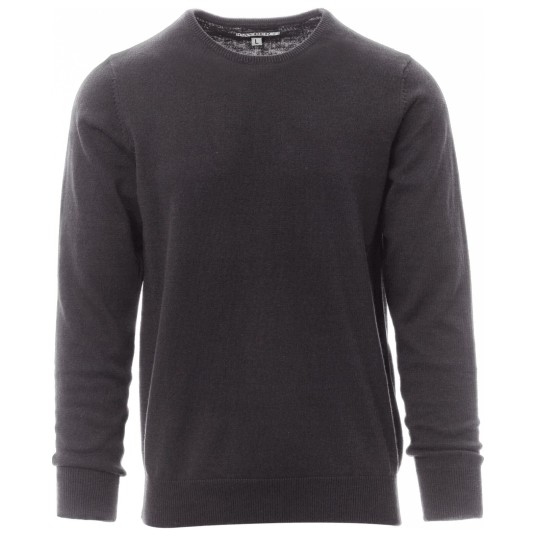 SWETER OKRĄGŁY DEKOLT FLY MELANGE - SZARY POPIELATY MELANŻ