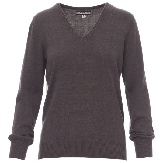 SWETER W SEREK BUSINESS LADY MELANGE - SZARY POPIELATY MELANŻ