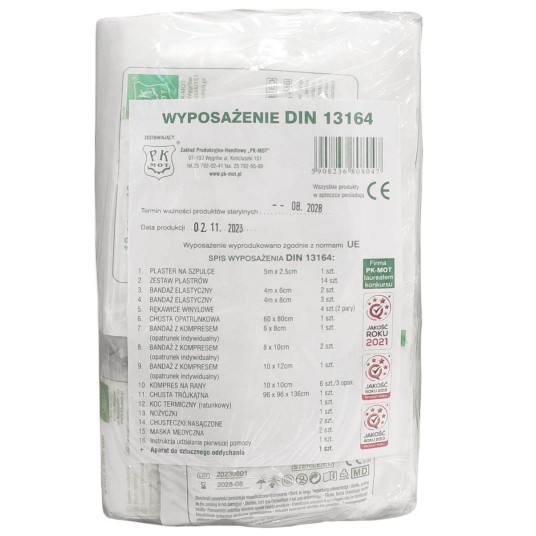 WYPOSAŻENIE DO APTECZKI DIN13164