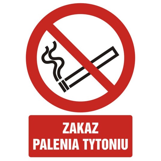 ZNAK BHP - ZAKAZ PALENIA TYTONIU - GC053 DJ PN