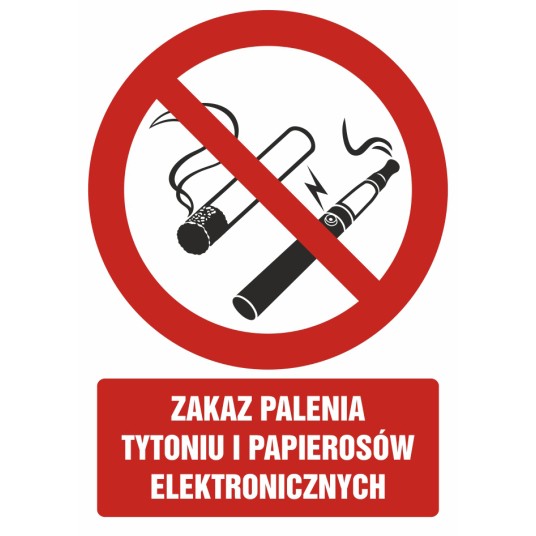 ZNAK BHP-ZAKAZ PALENIA TYTONIU I PAPIEROSÓW ELEKTRONICZNYCH-GC071 DJ PN