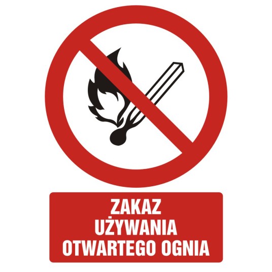 ZNAK BHP-ZAKAZ UŻYWANIA OTWARTEGO OGNIA-GC054 DJ PN
