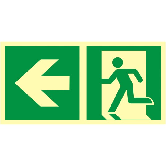 ZNAK EWAKUACYJNY - KIERUNEK DO WYJŚCIA EWAKUACYJNEGO - W LEWO - AAE 102 CE PS