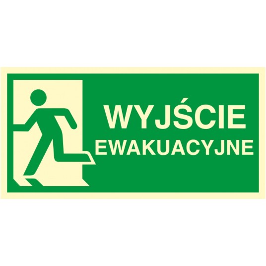 ZNAK EWAKUACYJNY-KIERUNEK DO WYJŚCIA EWAKUACYJNEGO-W LEWO-AC 100 CE PS