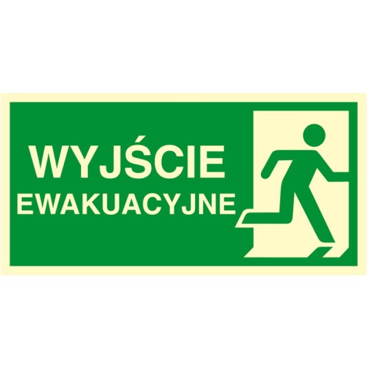 ZNAK EWAKUACYJNY-KIERUNEK DO WYJŚCIA EWAKUACYJNEGO-W PRAWO-AC 101 CE PS