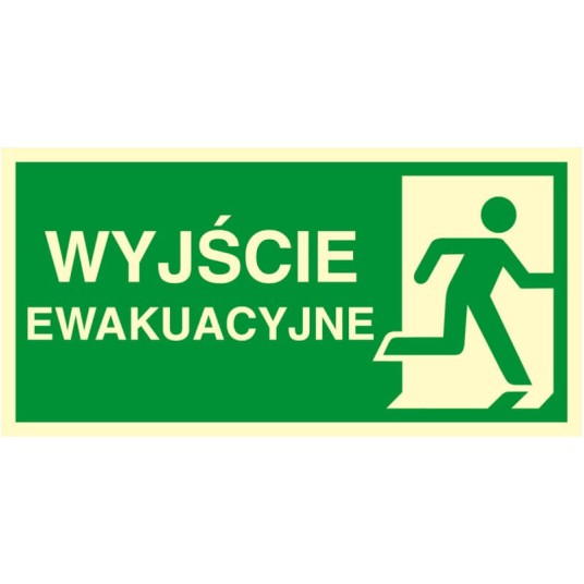 ZNAK EWAKUACYJNY - KIERUNEK DO WYJŚCIA EWAKUACYJNEGO - W PRAWO - AC 101 CE PS