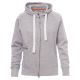 BLUZA NA ZAMEK Z KAPTUREM DALLAS+LADY MELANGE - SZARY MELANŻ