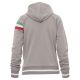 BLUZA NA ZAMEK Z KAPTUREM KANSAS - SZARY-BIAŁY