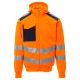 BLUZA NA ZAMEK Z KAPTUREM LEADER - POMARAŃCZOWY FLUO-GRANATOWY