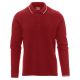 KOSZULKA POLO DŁUGI RĘKAW AVIAZIONE - CZERWIEŃ MARSOWA-WŁOCHY