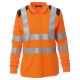 KOSZULKA POLO DŁUGI RĘKAW GUARD+WINTER LADY - POMARAŃCZOWY FLUO-GRANATOWY