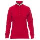 KOSZULKA POLO DŁUGI RĘKAW LONG NATION LADY - CZERWONY-WŁOCHY