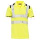 KOSZULKA POLO KRÓTKI RĘKAW GUARD+ - ŻÓŁTY FLUO-GRANATOWY