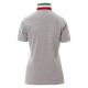 KOSZULKA POLO KRÓTKI RĘKAW NATION LADY MELANGE - SZARY MELANŻ-WŁOCHY