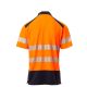 KOSZULKA POLO KRÓTKI RĘKAW ROAD - POMARAŃCZOWY FLUO-GRANATOWY