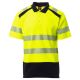 KOSZULKA POLO KRÓTKI RĘKAW ROAD - ŻÓŁTY FLUO-GRANATOWY