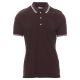 KOSZULKA POLO KRÓTKI RĘKAW SKIPPER - BRĄZOWY-BIAŁY